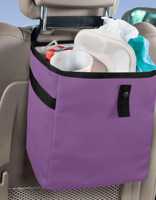 Load image into Gallery viewer, Purple Car Trash Bag Stylish and multipurpose, Car Trash Bag, Car Trash Bin, Kids Toy Storage Bag, Keep Car Clean, Car Garbage Can
