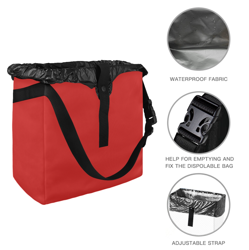 Red Car Trash Bag Stylish and multipurpose, Car Trash Bag, Car Trash Bin, Kids Toy Storage Bag, Keep Car Clean, Car Garbage Can