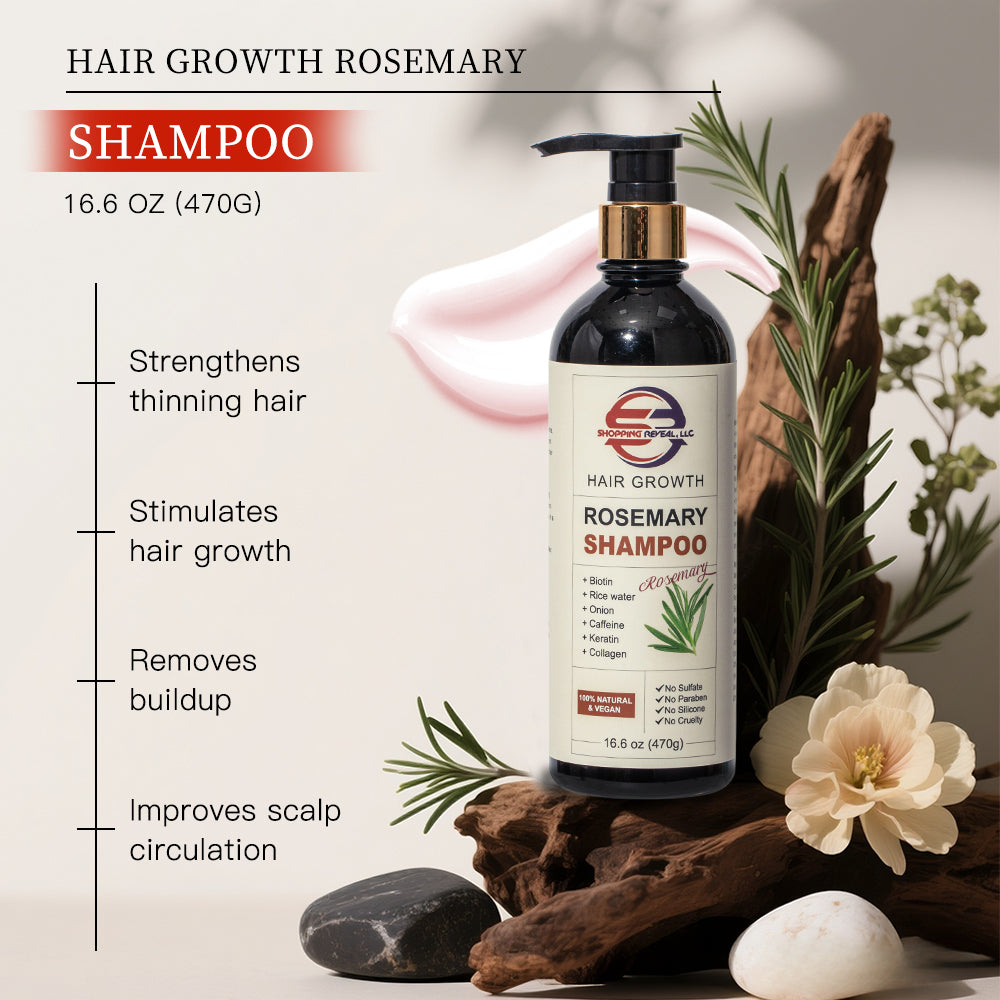 Shopping Reveal Rosemary Hair Growth Shampoo, Strengthen Thinning Hair Shampoo Infused with Biotin, Collagen, Caffeine and Keratin Helps Strengthen your Hair
