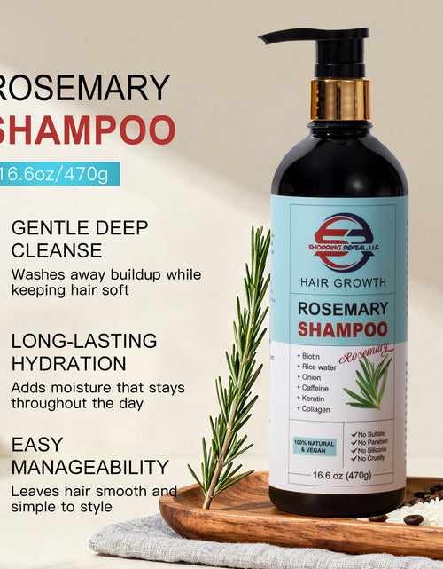 Load image into Gallery viewer, Shopping Reveal Rosemary 100% Natural Care; Vegan Hair Growth set, Strengthen Thinning Hair Care Set Infused with Biotin, Collagen, Caffeine and Keratin Helps Strengthen your Hair
