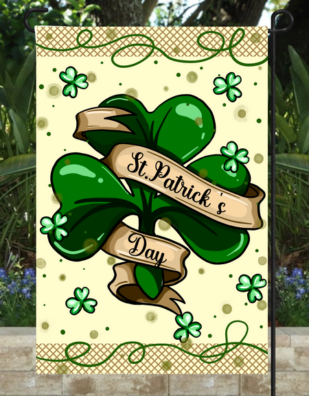 St. Patrick Garden Flag 12"x18" DOUBLE SIDED:  (FLAG STAND/POLE NOT INCLUDED).