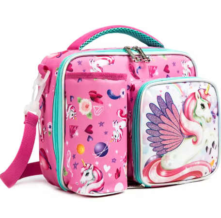 Waterproof Insulated Cooler/Lunch Bag With Water Bottle Pocket Cartoon Lunch Bags For Kids