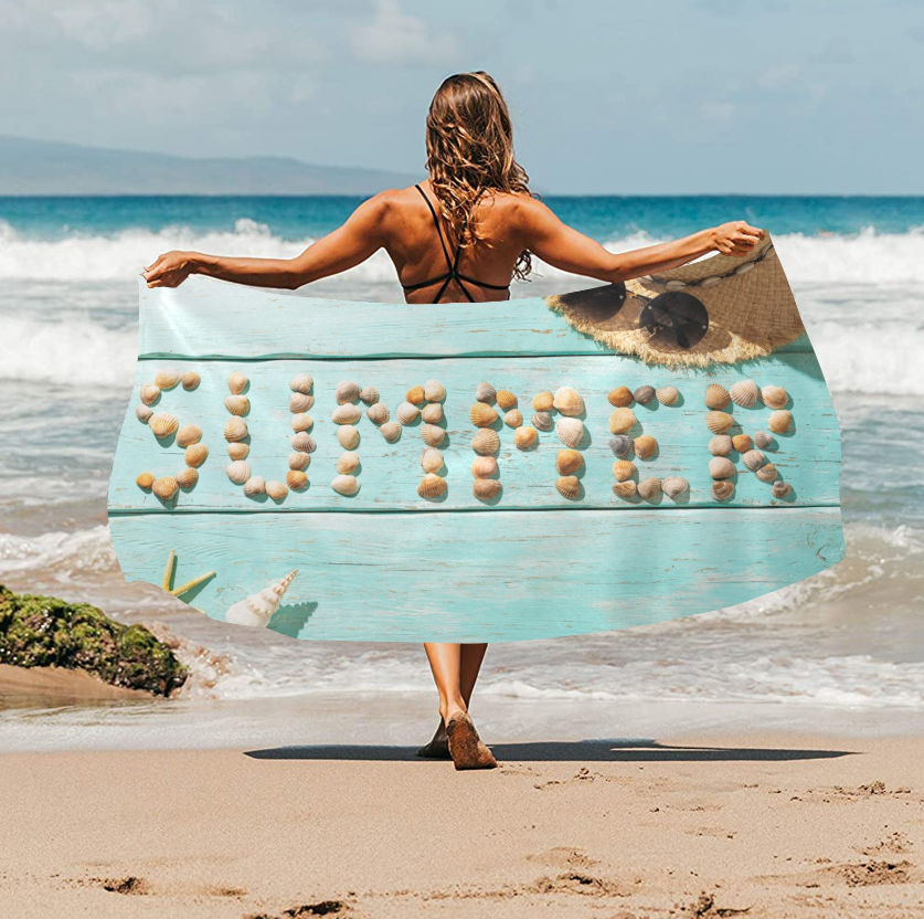 Summer Beach Towel 31 x 71 Ideal for beachwear, pool and cruise wear. This beach towel can bring more comfort and convenience with faux suede