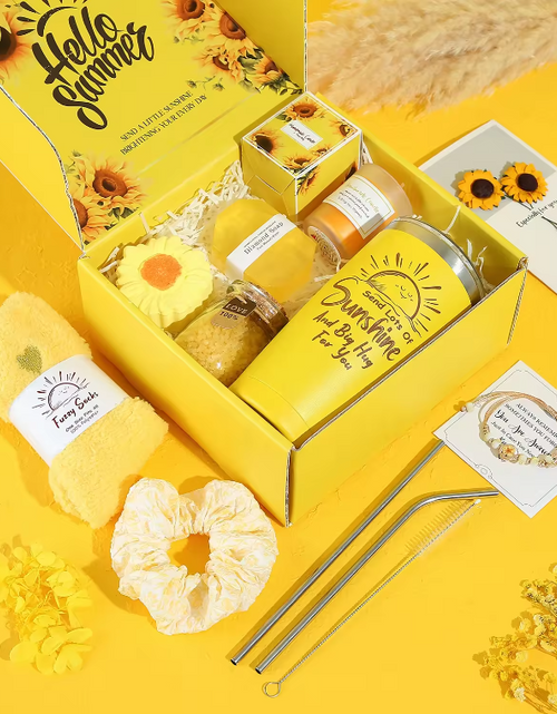 Load image into Gallery viewer, Gift Set-Sunshine Gift Set for Women, Get Well Soon Gifts Basket, Birthday gifts for women, gifts love wellness care packages for teachers, students
