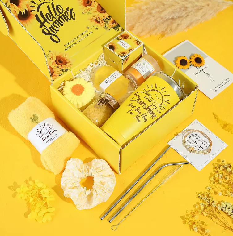 Gift Set-Sunshine Gift Set for Women, Get Well Soon Gifts Basket, Birthday gifts for women, gifts love wellness care packages for teachers, students