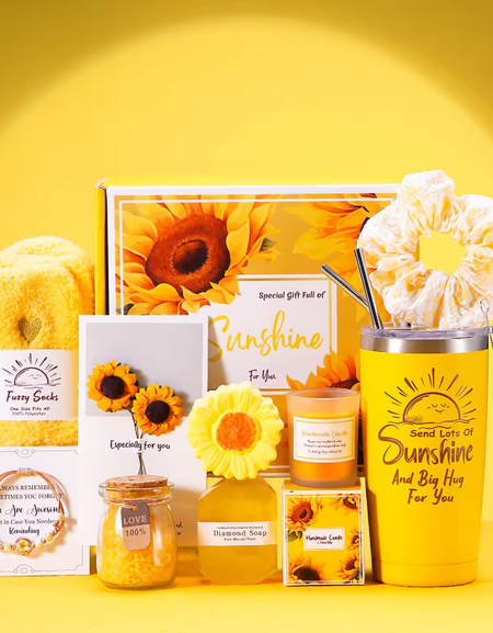 Gift Set-Sunshine Gift Set for Women, Get Well Soon Gifts Basket, Birthday gifts for women, gifts love wellness care packages for teachers, students