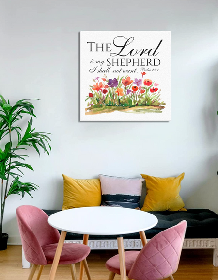 Framed Canvas-The Lord is my Shephard Canvas Print