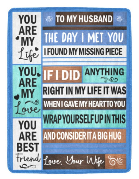 Blanket- Ultra-Soft Micro Fleece Blanket 60" x 80"  To My Husband Warm Blanket