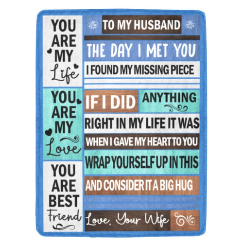Blanket- Ultra-Soft Micro Fleece Blanket 60" x 80"  To My Husband Warm Blanket
