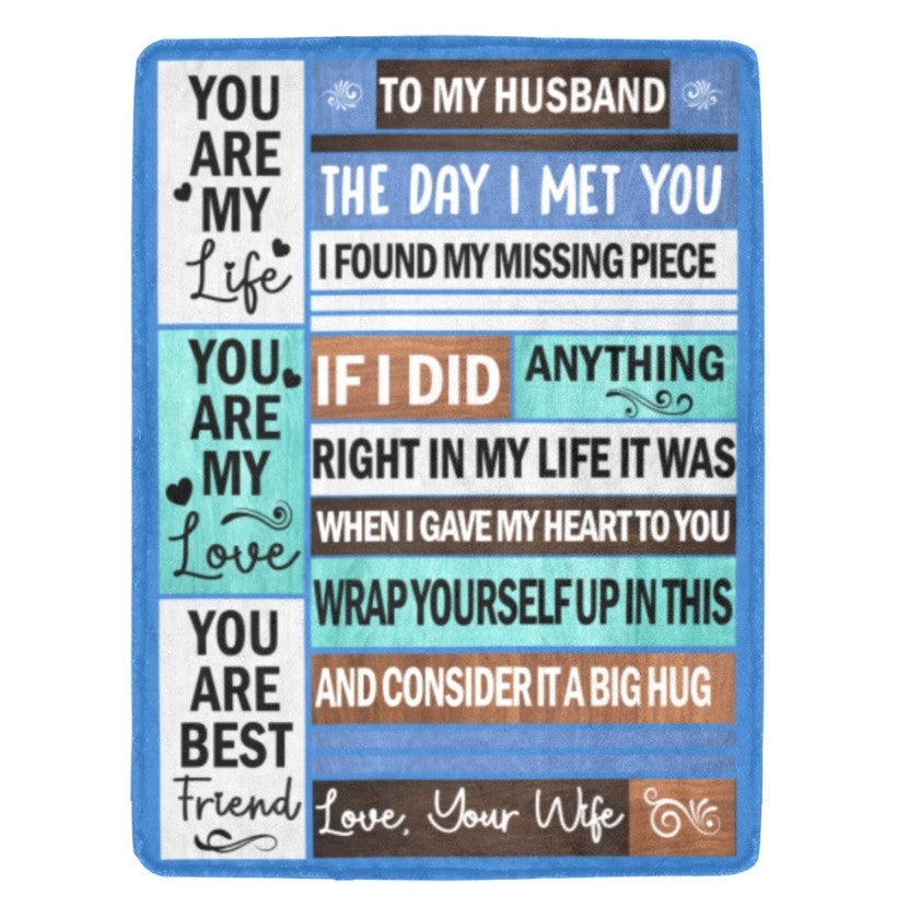Blanket- Ultra-Soft Micro Fleece Blanket 60" x 80"  To My Husband Warm Blanket
