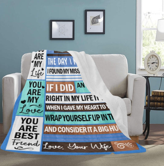 Blanket- Ultra-Soft Micro Fleece Blanket 60" x 80" To My Husband Warm Blanket-Made to Order