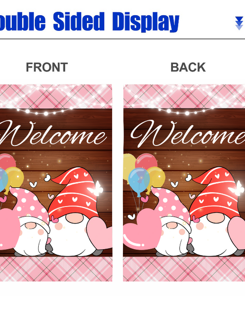 Load image into Gallery viewer, Flag-Welcome Garden Flags for Outside Decoration, Valentine Holiday Outdoor Decor 12x18 Inch Vertical Double Sided
