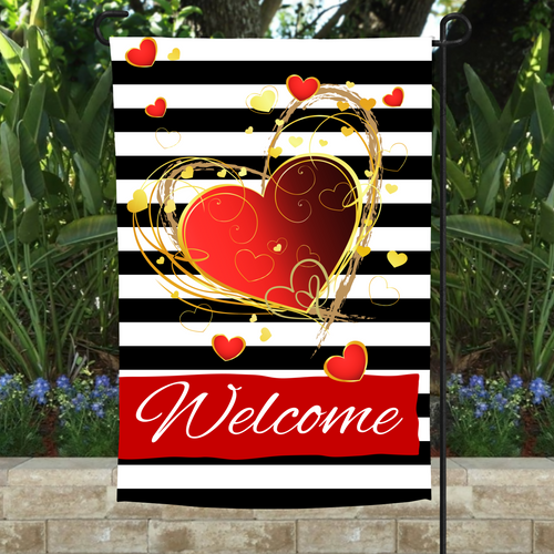 Load image into Gallery viewer, Valentine Garden Flag 12&quot;x18&quot;
