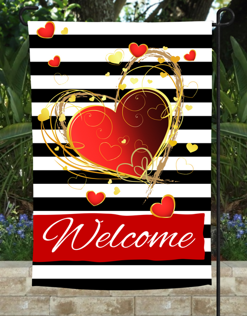 Load image into Gallery viewer, Valentine Garden Flag 12"x18"
