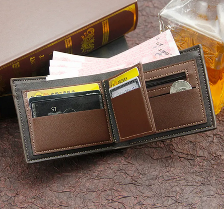 Men's Everyday Bifold Wallet-Multiple Card Slots, ID Window