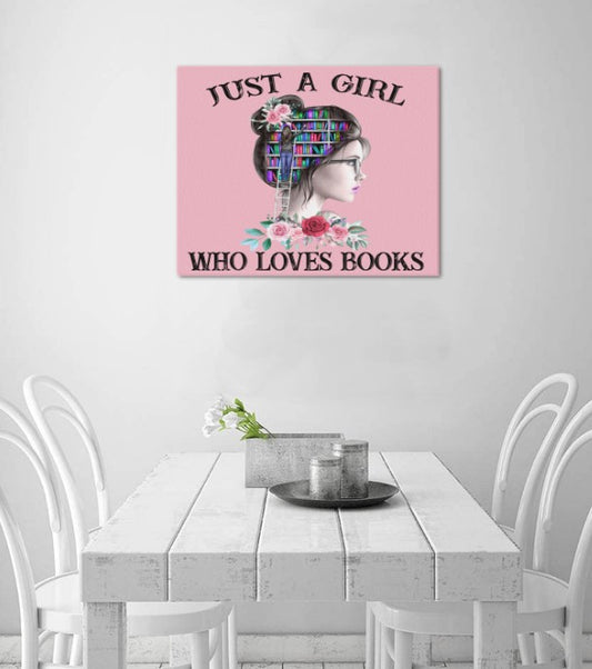 Framed Canvas- A Girl Who Loves Book Canvas
