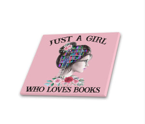 A Girl Who Loves Book Canvas
