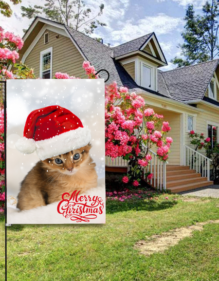 Flag-Welcome Merry Christmas Garden Flag for Outside Decoration, Outdoor Decor 12x18 Inch Vertical Double Sided