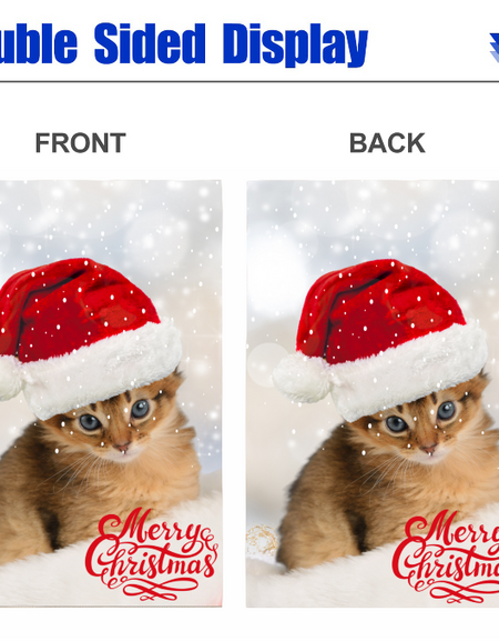 Flag-Welcome Merry Christmas Garden Flag for Outside Decoration, Outdoor Decor 12x18 Inch Vertical Double Sided