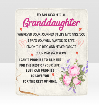 Blanket -Soft Micro Fleece Blanket 60" x 80"  To My Granddaughter, Warm Blanket,