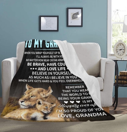 Blanket- Ultra-Soft Micro Fleece Blanket 60" x 80"  To My Grandson Warm Blanket
