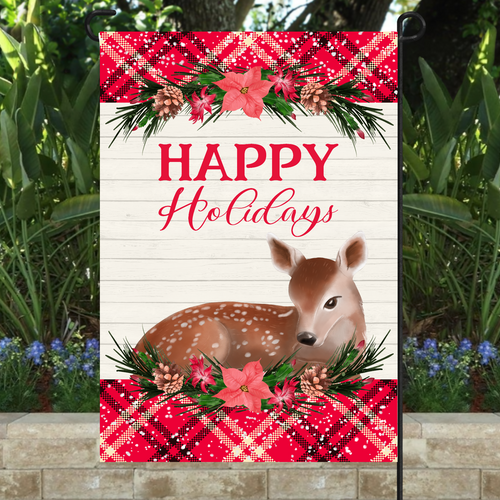 Load image into Gallery viewer, Happy Holiday Garden Flag 12&quot;x18&quot;

