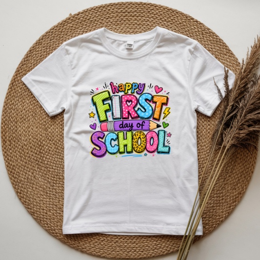 Happy First Day of School shirt,  Back To School Shirt, Kindergarten Shirt, Toddler First Day of School Tee, Back To School Gift