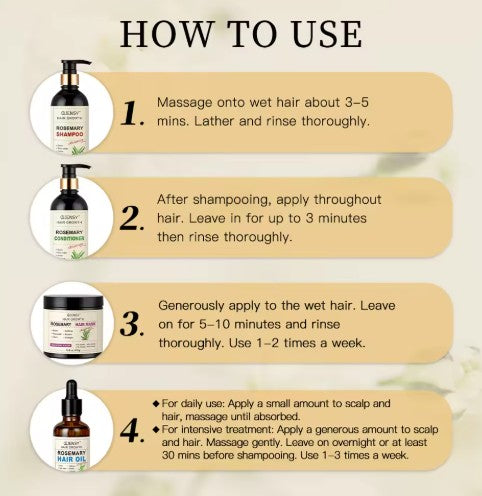 Load image into Gallery viewer, Shopping Reveal Rosemary 100% Natural Care; Vegan Hair Growth set, Strengthen Thinning Hair Care Set Infused with Biotin, Collagen, Caffeine and Keratin Helps Strengthen your Hair
