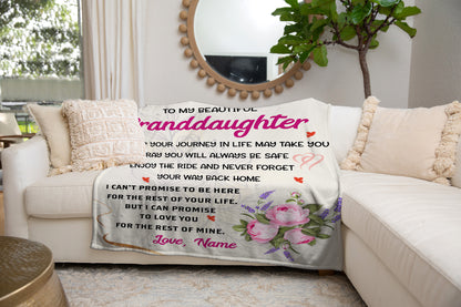 Blanket -Soft Micro Fleece Blanket 60" x 80"  To My Granddaughter, Warm Blanket,