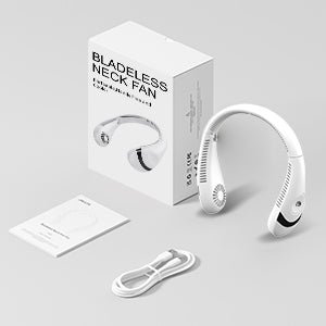 Load image into Gallery viewer, SR Foldable LED Digital Display Outdoor Rechargeable Electric Air Cooling Portable Bladeless Neck Fan with Three Speed
