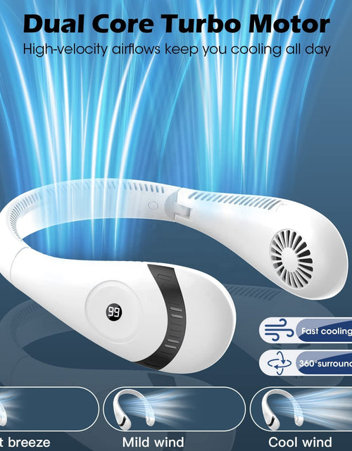 Load image into Gallery viewer, SR Foldable LED Digital Display Outdoor Rechargeable Electric Air Cooling Portable Bladeless Neck Fan with Three Speed
