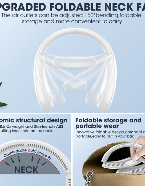 Load image into Gallery viewer, SR Foldable LED Digital Display Outdoor Rechargeable Electric Air Cooling Portable Bladeless Neck Fan with Three Speed
