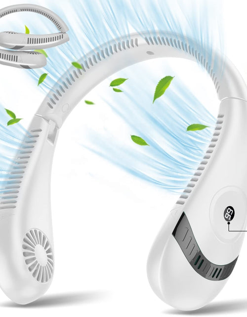 Load image into Gallery viewer, SR Foldable LED Digital Display Outdoor Rechargeable Electric Air Cooling Portable Bladeless Neck Fan with Three Speed
