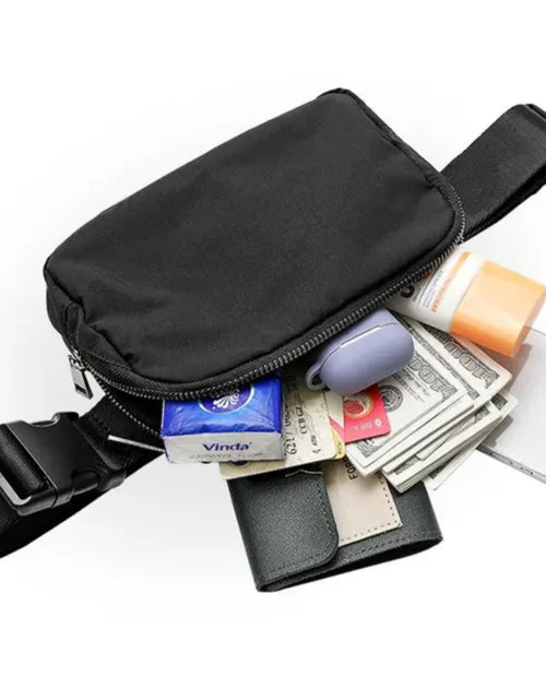 Load image into Gallery viewer, Bag- Felt Bag, Crossbody Bag Fanny Pack for Women Fashionable, Everywhere You Go, Waterproof Hip Waist Bag, Fashion Travel Chest Bag, Matte Black , Adjustable Strap for Traveling, Hiking, Walking
