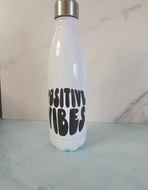 Load image into Gallery viewer, Drinkware-Personalized 17.oz Stainless Steel Insulated Water Bottle, hold hot and cold Liquid..Positive Vibes
