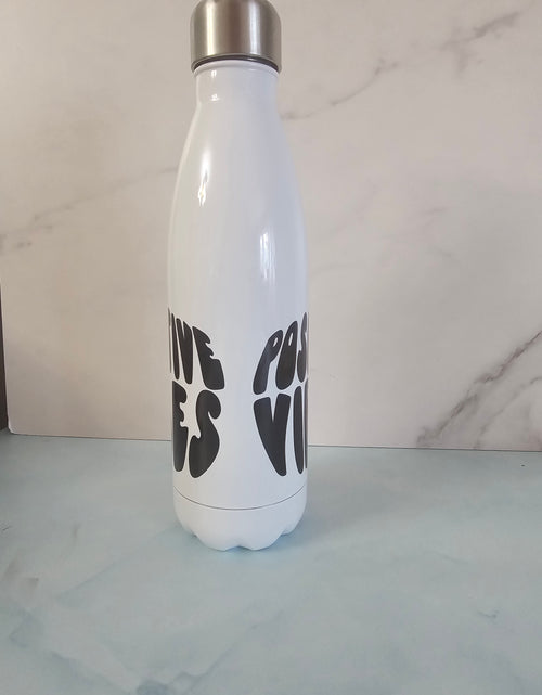 Load image into Gallery viewer, Drinkware-Personalized 17.oz Stainless Steel Insulated Water Bottle, hold hot and cold Liquid..Positive Vibes
