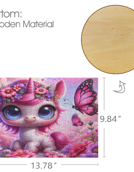 Puzzle- Unicorn Puzzle 300 Jigsaw Puzzle Pieces, Custom Puzzle for Birthday, Toddler, Wedding, Kids, Family, Pet, etc.