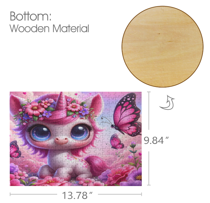 Puzzle- Unicorn Puzzle 300 Jigsaw Puzzle Pieces, Custom Puzzle for Birthday, Toddler, Wedding, Kids, Family, Pet, etc.