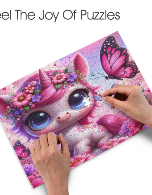 Load image into Gallery viewer, Puzzle- Unicorn Puzzle 300 Jigsaw Puzzle Pieces, Custom Puzzle for Birthday, Toddler, Wedding, Kids, Family, Pet, etc.
