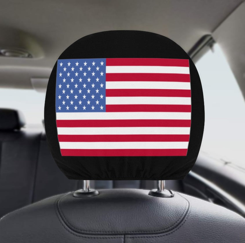 USA Flag Car Seat Headrest Covers