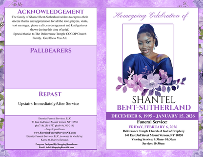 Funeral Program Size 5x7