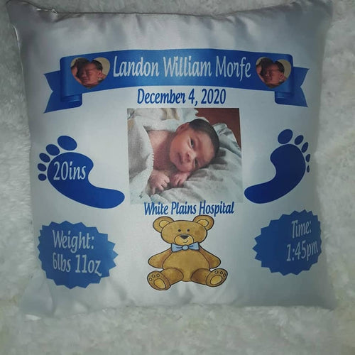 Load image into Gallery viewer, Birth Announcement/Learning Pillow
