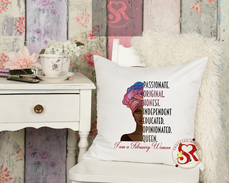 Throw Pillow-Birthday Woman 16x16 size including pillow insert