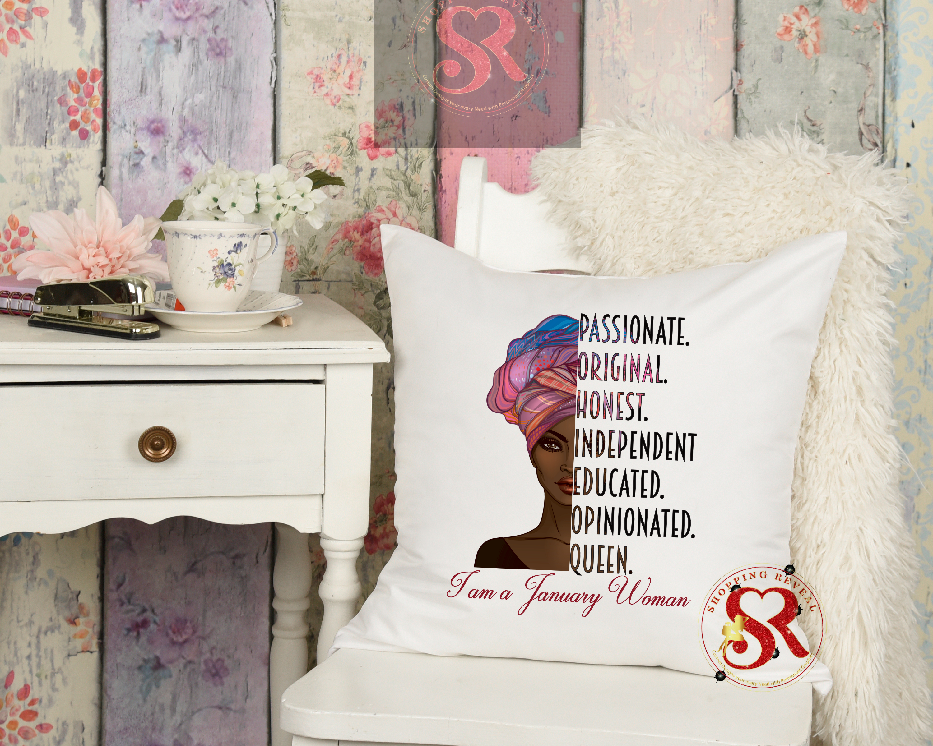 Throw Pillow-Birthday Woman 16x16 size including pillow insert