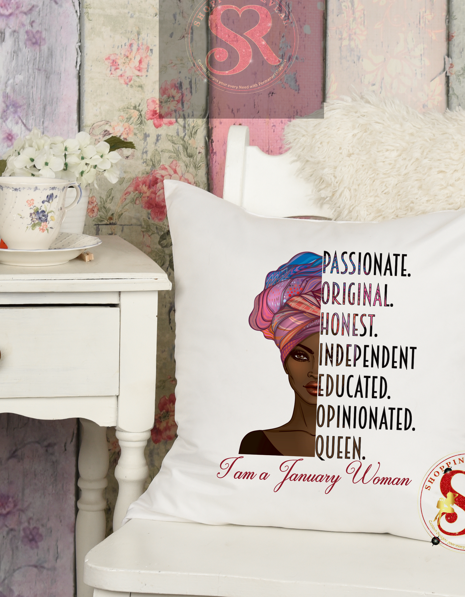 Throw Pillow-Birthday Woman 16x16 size including pillow insert