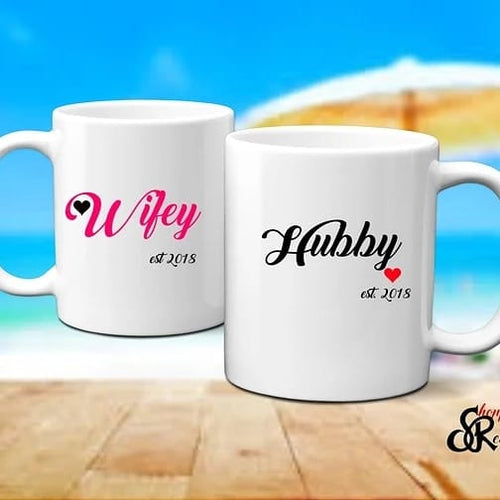 Load image into Gallery viewer, Wifey &amp; Hubby 10 oz &amp; 15 oz Mugs
