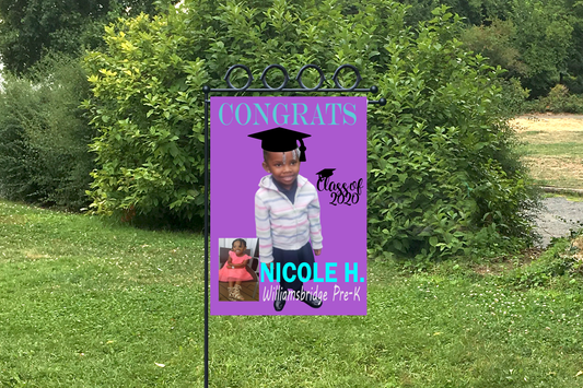 Kindergarten Picture Graduation Garden Flag