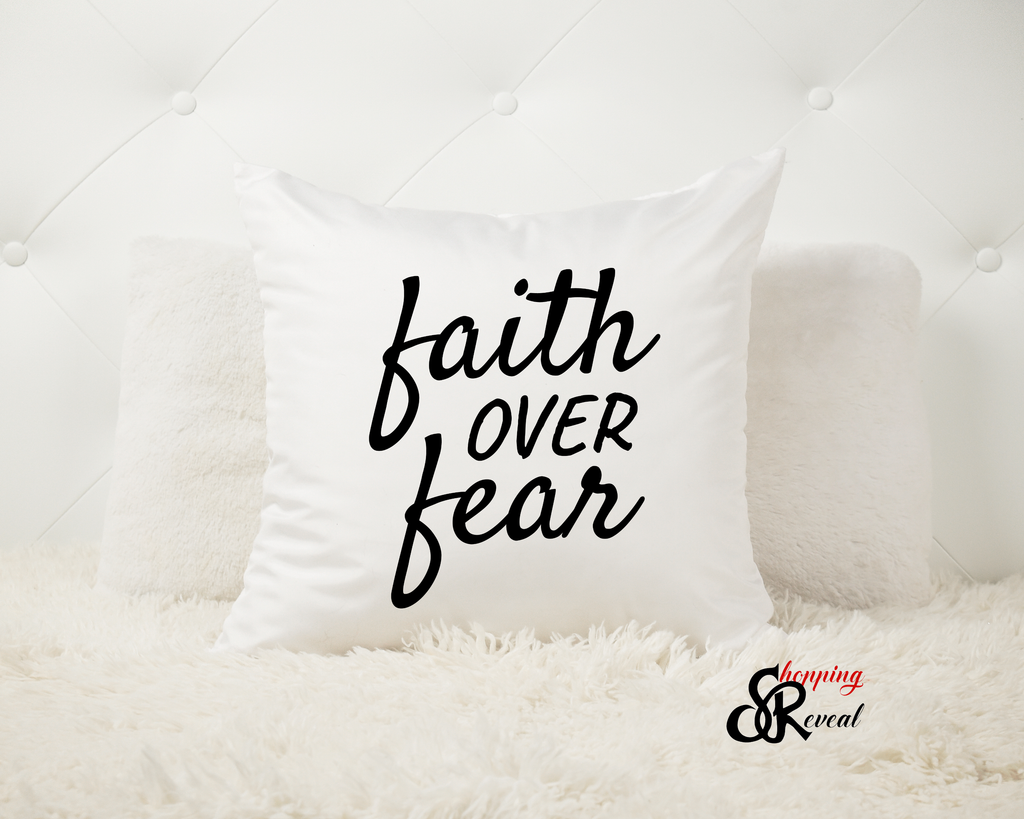 Faith Over Fear Throw Pillow