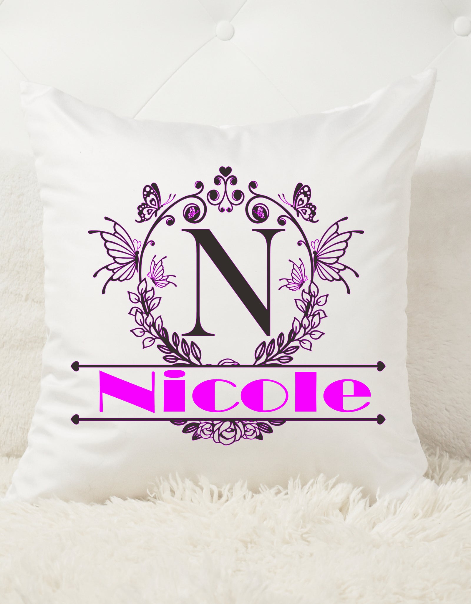 Alphabet Monogram Pillow 16x16 Size ONLY