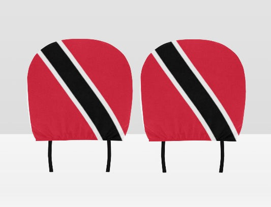 2 Pack Headrest Covers for American Flag, Seat Cover Accessories oft Black Fabric Car Headrest Protector Universal Fit to All Car/Truck Models (Trinidad and Tobago Flag)